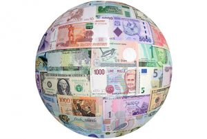 Global currency graphic